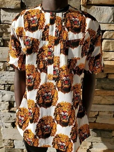 Igbo/Africano Tradicional Isi Agu Wear, Blanco - Imagen 1 de 3