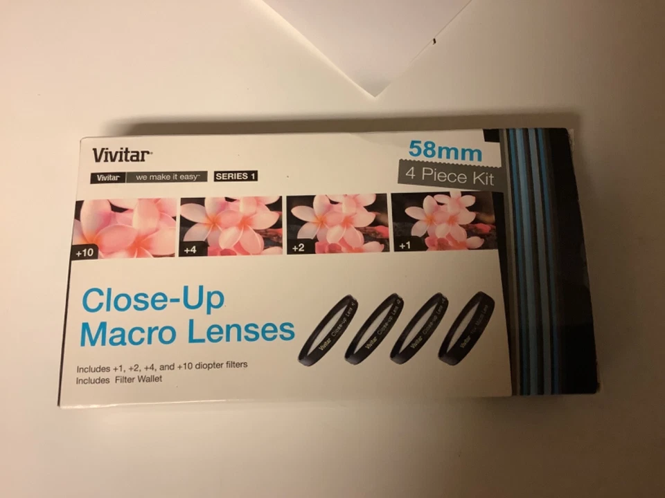 Vivitar Close-Up Filters Macro Lenses +1, +2, +4, +10 Diameter 58mm - Image 1 of 1