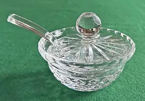 Waterford Cristal Mermelada Jalea Miel Condimento Tarro Plato con Tapa y Cuchara de Vidrio - Imagen 1 de 11