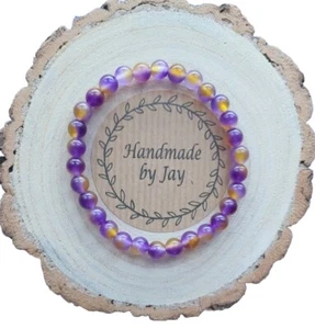MIGRAINES, ENERGY & ADDICTIONS AMETRINE CRYSTAL HEALING GEMSTONE BRACELET - Picture 1 of 1