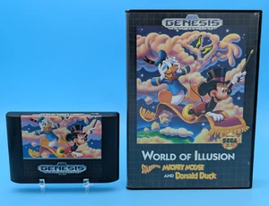 World of Illusion (Sega Genesis, 1992) Case & Cartridge - Authentic & Tested - Picture 1 of 8