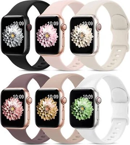 6 Pack Sport Bands Compatible With Apple Watch Band 38mm 40mm 41mm 42mm 44mm 10 - Picture 1 of 7