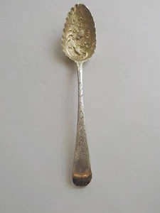 English GEORGIAN Sterling Silver BERRY Spoon, c. 1809, Unusual Decoration - Picture 1 of 8