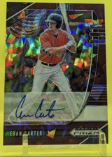 🔥Evan Carter🔥2020 Prizm Draft Picks - Burgundy Cracked Ice Autograph #12/12