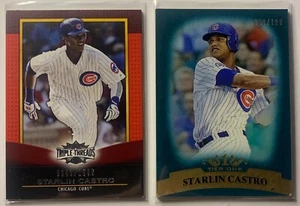 Lote de 2 cartas numeradas Starlin Castro SN1500 SN199 Chicago Cubs - Imagen 1 de 2