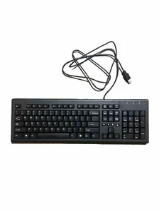 HP 697737-001 Black US English Wired Standard Computer Keyboard Functional - Picture 1 of 4