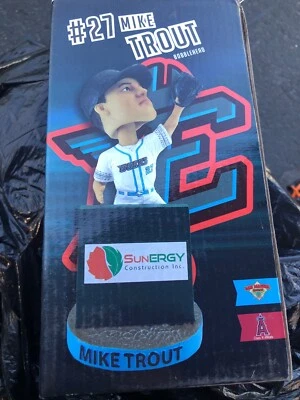 NIB 2018 INLAND EMPIRE 66ERS MIKE TROUT "WALL CATCH" BOBBLEHEAD, SGA ANGELS - Imagem 1 de 4