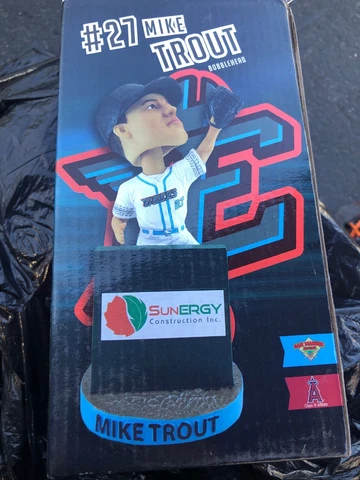 NIB 2018 INLAND EMPIRE 66ERS MIKE TROUT "WALL CATCH" BOBBLEHEAD, SGA ANGELS Cover