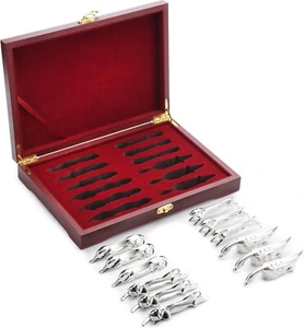Vintage Style Messerauflage Set - Silber Messerauflage Set "Animali d'Europa" Box Set - Bild 1 von 9