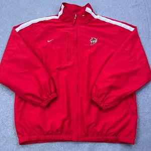 VTG Nike Iowa State Jacket Mern's XL Red ISU Cyclones Full Zip Team Coat - Picture 1 of 12