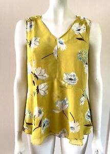 New Cabi Simone Dazzle 3782 Cami Lined Floral Print Peplum Tank Top Sz M