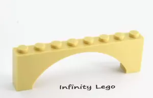 6 LEGO Tan / Beige Brick Arch 1 x 8 x 2 Raised (40296 16577) - 6 Pieces - Bild 1 von 2