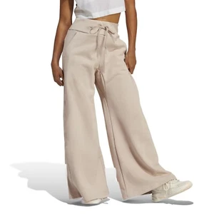 adidas Womens Lounge Fleece Wide Pants - Taupe - Picture 1 of 6