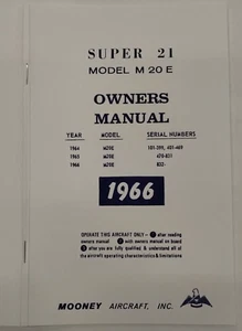 Mooney 1964-66 Super 21 Model M20E Owner's Manual- Reproduction - Picture 1 of 24