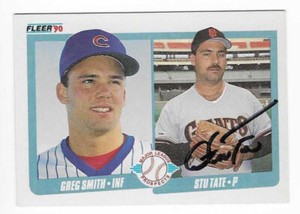 STU TATE 1990 FLEER AUTOGRAPHED SIGNED # 643 SAN FRANCISCO GIANTS