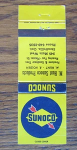 CUBIERTA DE LIBRO DE CERILLAS DE GASOLINERA HUNT SUNOCO: STOUFFVILLE, ONTARIO MATCHCOVER -B23 - Imagen 1 de 2
