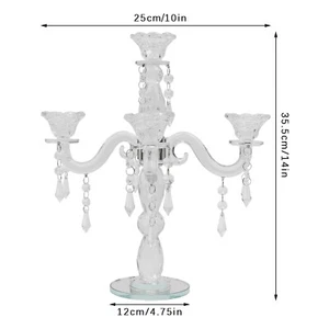 Elegant 5-Head Crystal Glass Candle Holder for Beautiful Table Decor - Picture 1 of 23