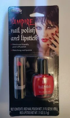 NIP Vampire Red Nail Polish & Lipstick Set Halloween Make-up  - Image 1 of 2