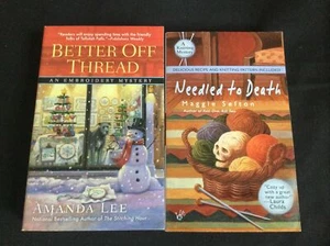 2 Cozy Mystery PBs: Needled to Death (Sefton) & Better Off Thread (Lee) LIKE NEW - Picture 1 of 4