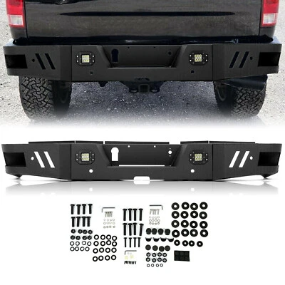 Rear Bumper For Dodge Ram 2500 3500 2010-2024 w/ LED Lights Steel Powder Coated - Image 1 of 4