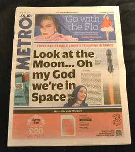 The UK Metro Newspaper 15/04/25 April 15th 2025 Katy Perry in Space! - Picture 1 of 10