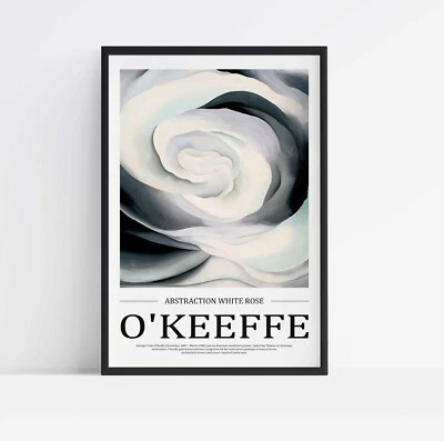 O'Keeffe Abstraction White Rose Stretched Canvas or Unframed Poster Print Art - Image 1 of 4