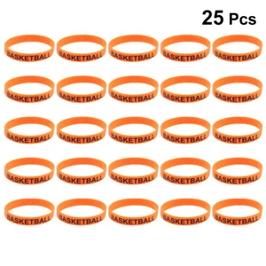 25 Piezas Pulseras Silicona Baloncesto Pulseras Goma Pascua Fiesta Muñequera Correas - Imagen 1 de 10