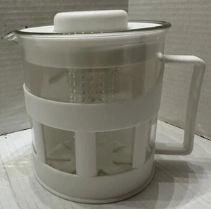Glass Teapot Loose Tea Infuser Schmidt-Cannon Inc White Transparent Filter - Picture 1 of 14