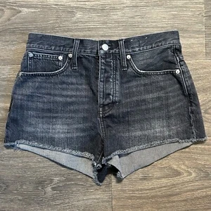 Madewell Relaxed Denim Cutoff Shorts 26 Haywood Dark Wash Organic Cotton Raw Hem - Bild 1 von 12