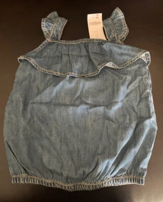Gymboree Tea Time Afternoon básico denim con volantes top nuevo con etiquetas 5 A1 Foto 1 de 3