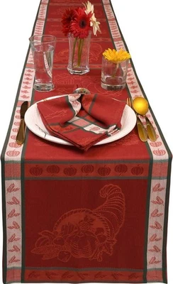 Red Dinner Napkins.(12pcs) 20x20 & 14x108 Rustic Embroidered Table Runner. New - Image 1 of 4