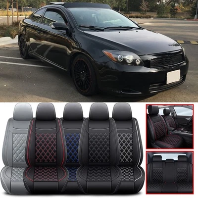 For Scion TC xB Full Set Car Seat Cover Front + Rear Cushion Deluxe PU Leather - Image 1 of 4