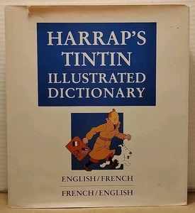 Harrap's Tintin Illustrated French English Dictionary - 1992 - Hardcover w/ DJ - Picture 1 of 9