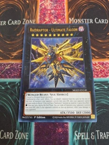 Yugioh Raidraptor - Ultimate Falcon MGED-EN140 Gold Rare 1st Edition Near Mint - Picture 1 of 4