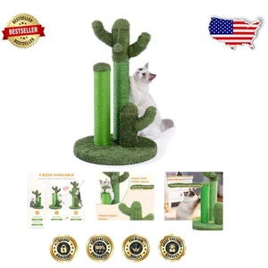 27-Inch Cactus Cat Scratching Post with 3 Poles & Dangling Toy for All Cats - Bild 1 von 8