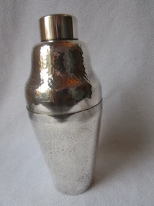 alter Cocktail-Shaker Hammerschlag versilbert Auflage 95 gestempelt ca. 21x4-8cm - Picture 1 of 13