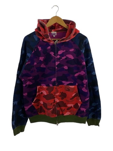 A BATHING APE (BAPE) Felpa con cappuccio e zip BAPE A Bathing Ape M multicolore cotone mimetico #ED AZA