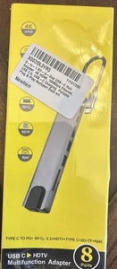 8 in 1 Type-C HUB HDMI USB Multiport Card Reader Adapter Laptop Docking Station. - Picture 1 of 6