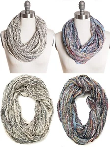 Free Spirit Lightweight Multicolor Slub Loop Circle Wrap Around Scarf  $32 Tags - Picture 1 of 5