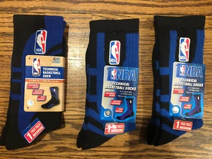 Lot of 3 NBA Technical Basketball Crew Socks Size Medium/Shoe Size 3-9 Sock 9-11 - Picture 1 of 4