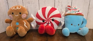 2024 Target Bullseye Setof3 Christmas Plush Gingerbread Peppermint Hot Cocoa NEW - Picture 1 of 3