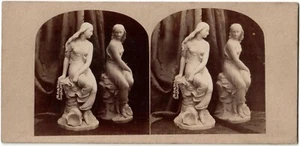 England.Skulpturale Statue Miranda.Stereo Fotoalbum.Stereoview Album.1860 - Bild 1 von 2