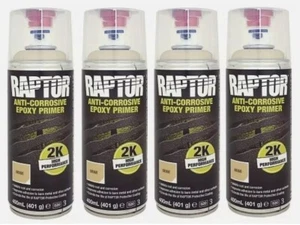 4X UPOL RAPTOR 2K BEIGE 400 ML AEROSOL ANTICORROSIVO EPOXI IMPRIMACIÓN Forro de cama EP - Imagen 1 de 2