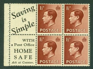 SG Spec PB5a(14) 1936 Edward VIII 11/2d Booklet Scheibe mit Werbung... - Bild 1 von 1