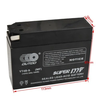 Batería 12V YT4B-5 GT4B-5 para Yamaha TTR50E Suziki DRZ70 Dirt Bike TTR90 JR50 Foto 1 de 4