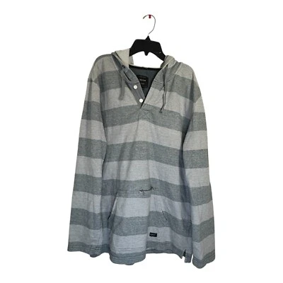 Camisa Krew Para Hombres Manga Larga Talla X-Grande Con Capucha Rayas Gris Preppy Informal Foto 1 de 4