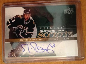 2008/9 UD Trilogy Superstar Scripts Mike Ribeiro autograph Dallas Stars - Picture 1 of 2