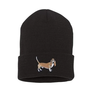 Basset Hound Dog Gorro Bordado, Basset Hound Dog Gorro Sombrero de Invierno - Imagen 1 de 4