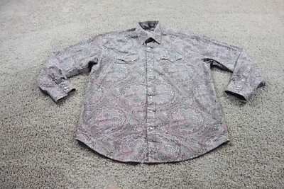 Stetson Shirt Mens XXL Red Pearl Snap Button Paisley Long Sleeve Rodeo Western - Image 1 of 4