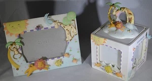 Nursery jungle DECOR Photo Frame Trinket Box Baby Bedroom Similar to Zanzibar - Picture 1 of 11